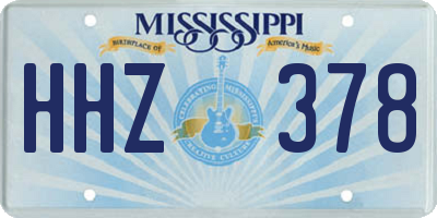 MS license plate HHZ378