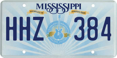 MS license plate HHZ384