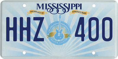 MS license plate HHZ400