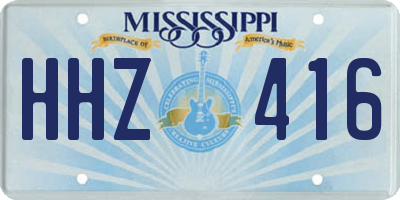 MS license plate HHZ416