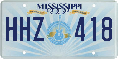 MS license plate HHZ418