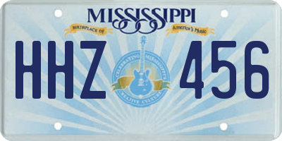 MS license plate HHZ456