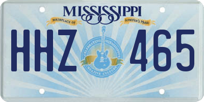 MS license plate HHZ465
