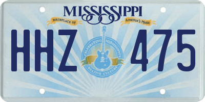 MS license plate HHZ475