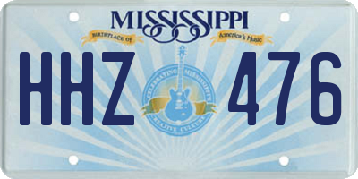 MS license plate HHZ476