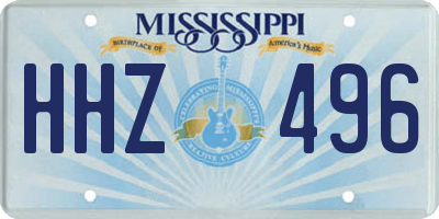 MS license plate HHZ496