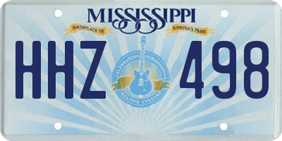 MS license plate HHZ498