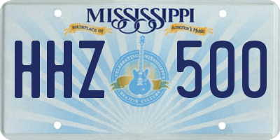 MS license plate HHZ500