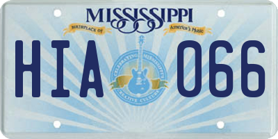 MS license plate HIA066