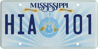 MS license plate HIA101