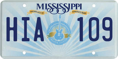 MS license plate HIA109