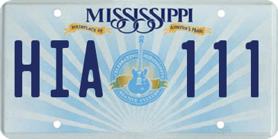MS license plate HIA111