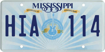 MS license plate HIA114