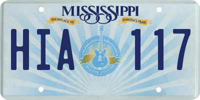 MS license plate HIA117