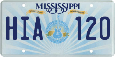 MS license plate HIA120