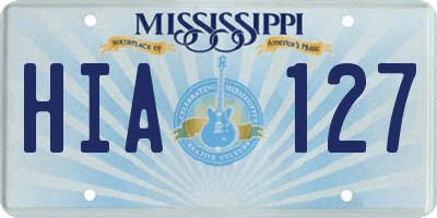 MS license plate HIA127