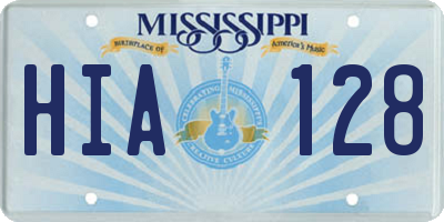 MS license plate HIA128