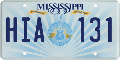 MS license plate HIA131