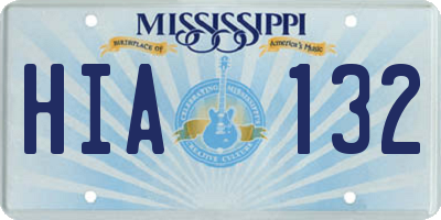MS license plate HIA132