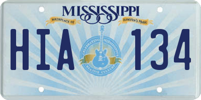 MS license plate HIA134