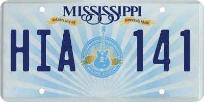 MS license plate HIA141