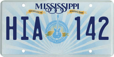 MS license plate HIA142