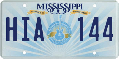 MS license plate HIA144