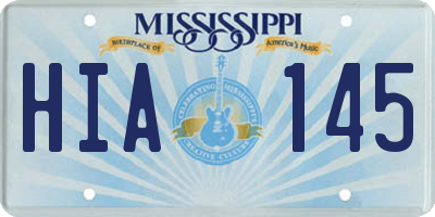 MS license plate HIA145