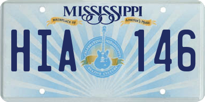 MS license plate HIA146