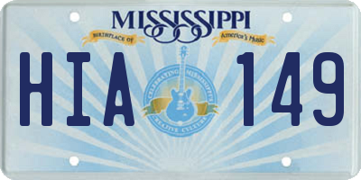 MS license plate HIA149