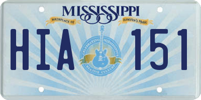 MS license plate HIA151