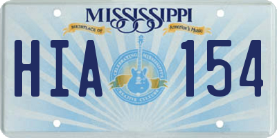 MS license plate HIA154