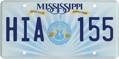 MS license plate HIA155