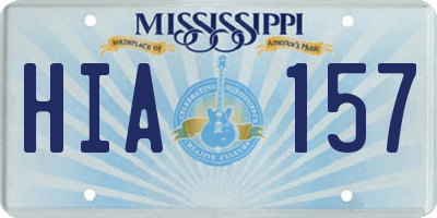 MS license plate HIA157