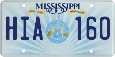 MS license plate HIA160