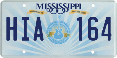MS license plate HIA164