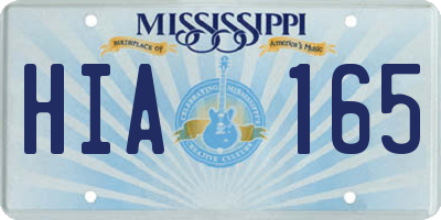 MS license plate HIA165