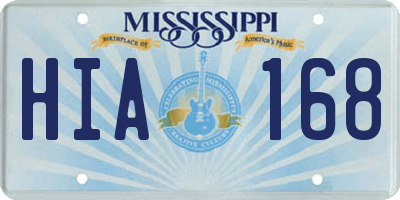 MS license plate HIA168