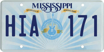 MS license plate HIA171