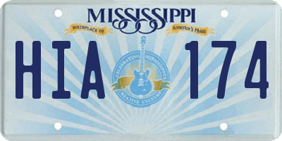 MS license plate HIA174