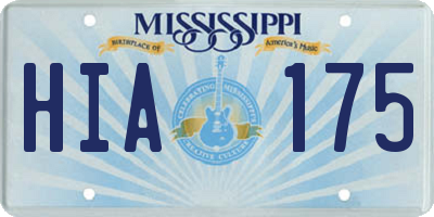 MS license plate HIA175