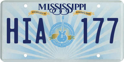 MS license plate HIA177