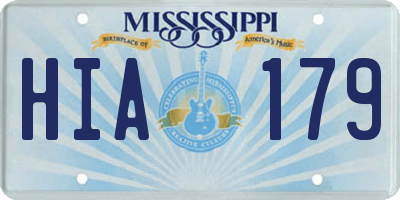 MS license plate HIA179