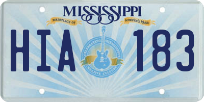 MS license plate HIA183