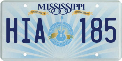 MS license plate HIA185