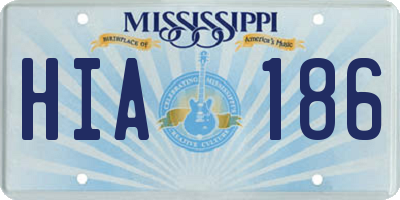 MS license plate HIA186