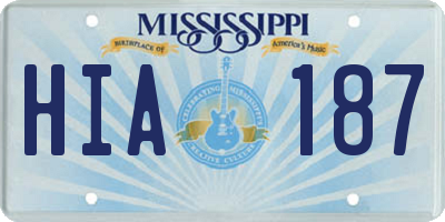 MS license plate HIA187