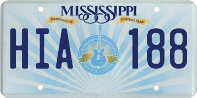 MS license plate HIA188
