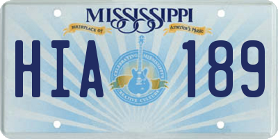 MS license plate HIA189