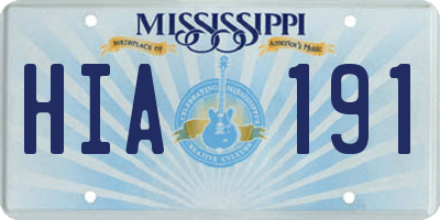 MS license plate HIA191